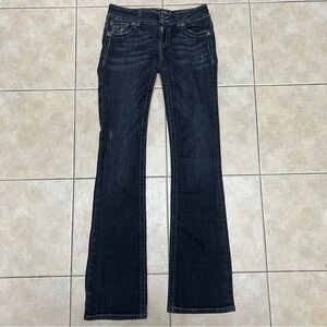 Miss Me Size 27 Black Denim Embellished Flap Pocket Boot Cut Jeans JP5002-14 Y2K